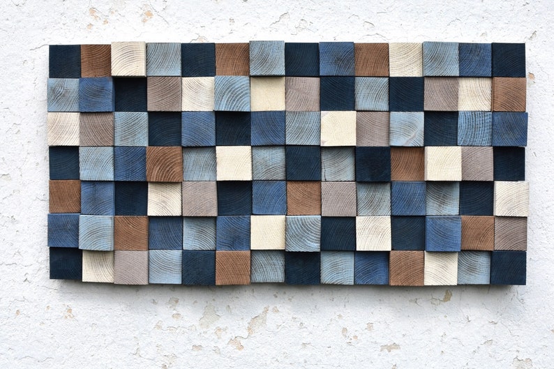 Pine Wood Wall Art Wood Mosaic Wall Wood Hanging Wood Wall Etsy
