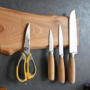 Personalized Live Edge Walnut Magnetic Knife Holder: Chef's Kitchen Organizer, Dad Gift Idea image 6