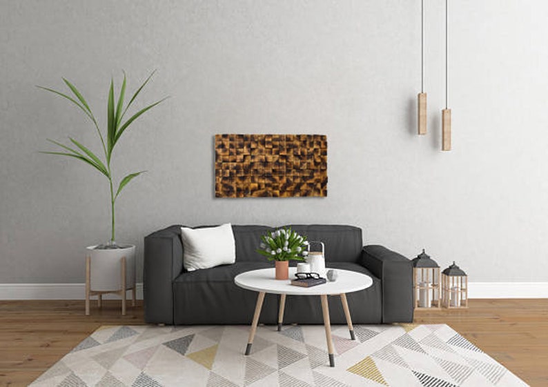 Wood Wall Art Acoustic Panel Diffuser Wooden Wall Decor Etsy