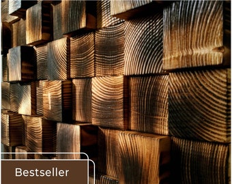 Vintage Holzwandkunst, Schalldiffusor, Abstrakte Holzwandkunst, Musikstudio-Dekor, rustikale Wandkunst, Bauernhaus-Wandkunst, Akkustik-Panel