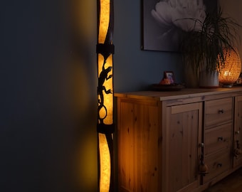 Floor Lamp, Japanese Floor Lamp, Asian Lamp, Bamboo Ambient Light, Accent Lamp, Artisan Lamp, Bamboo Furniture, Bamboo Paper Lantern Light