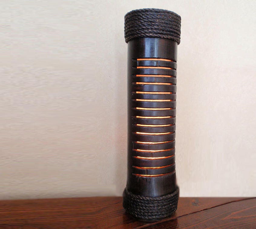 Handmade Bamboo Table Lamp: Artisan Zen Desk Lighting