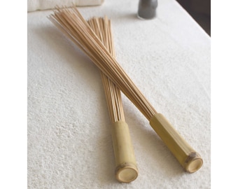 Set Of 2 Massage Bamboo Broom, Hammer Tapotement Sticks, Natural Bamboo Tool, Body Relaxation Tools, Cellulite Brooms, Sauna Accessories