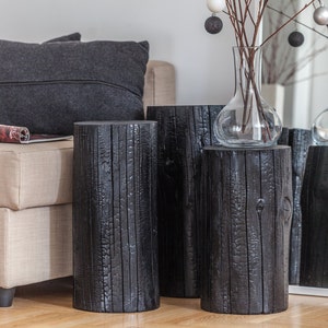 Gartentisch, Terrassendekor, Gartentisch, Holzhocker, Lodge-Dekor, platzsparender Holztisch, Baumstumpftisch, Couchtisch, Beistelltisch