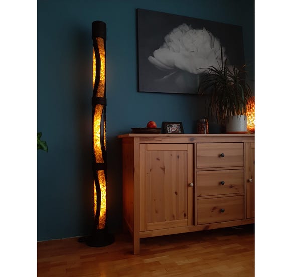Floor Lamp, Standing Lamp, Tall Floor Lamp, Wood Floor Lamp Bamboo, Rustic Modern Floor Lamp, Artisan Floor Lamp, Boho Standing Lamp