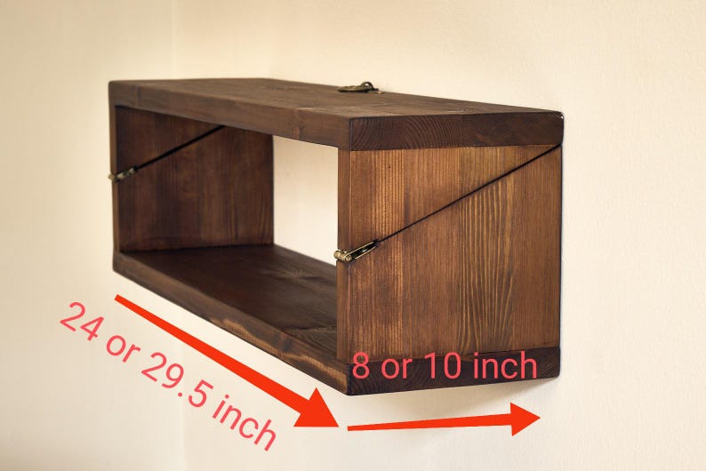 Murphy Desk, Pine Wood Folding Wall Desk, Space-Saving Floating Table image 5