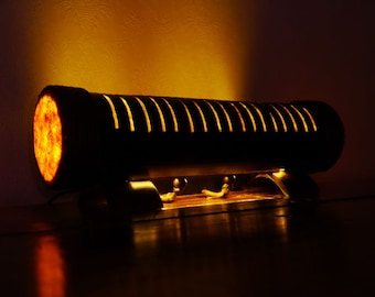 Handmade Bamboo Table Lamp: Wooden Tribal Light Decor