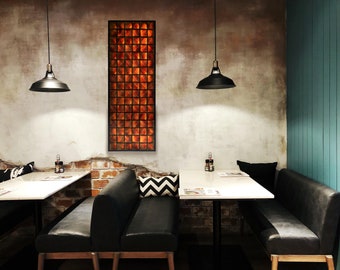Pine Wood LED Wall Art: Backlit Rustic Light Sculpture