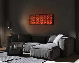 Backlit Wall Art, Led Wall Art, Rustic Modern Lighted Wall Art, Light Wall Art, Led Wall Panel, Wood Wall Art, Dad Wall Decor, Gift For Him