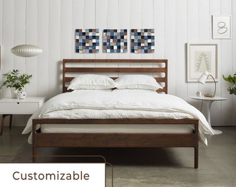 3D houten mozaïek muurkunst: Scandinavisch geometrisch decor, set van 3