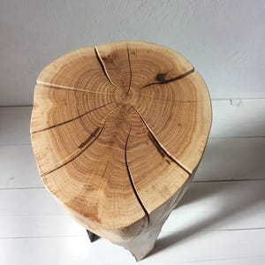Rustic Tree Stump Side Table: Modern Farmhouse Wood Stool image 17