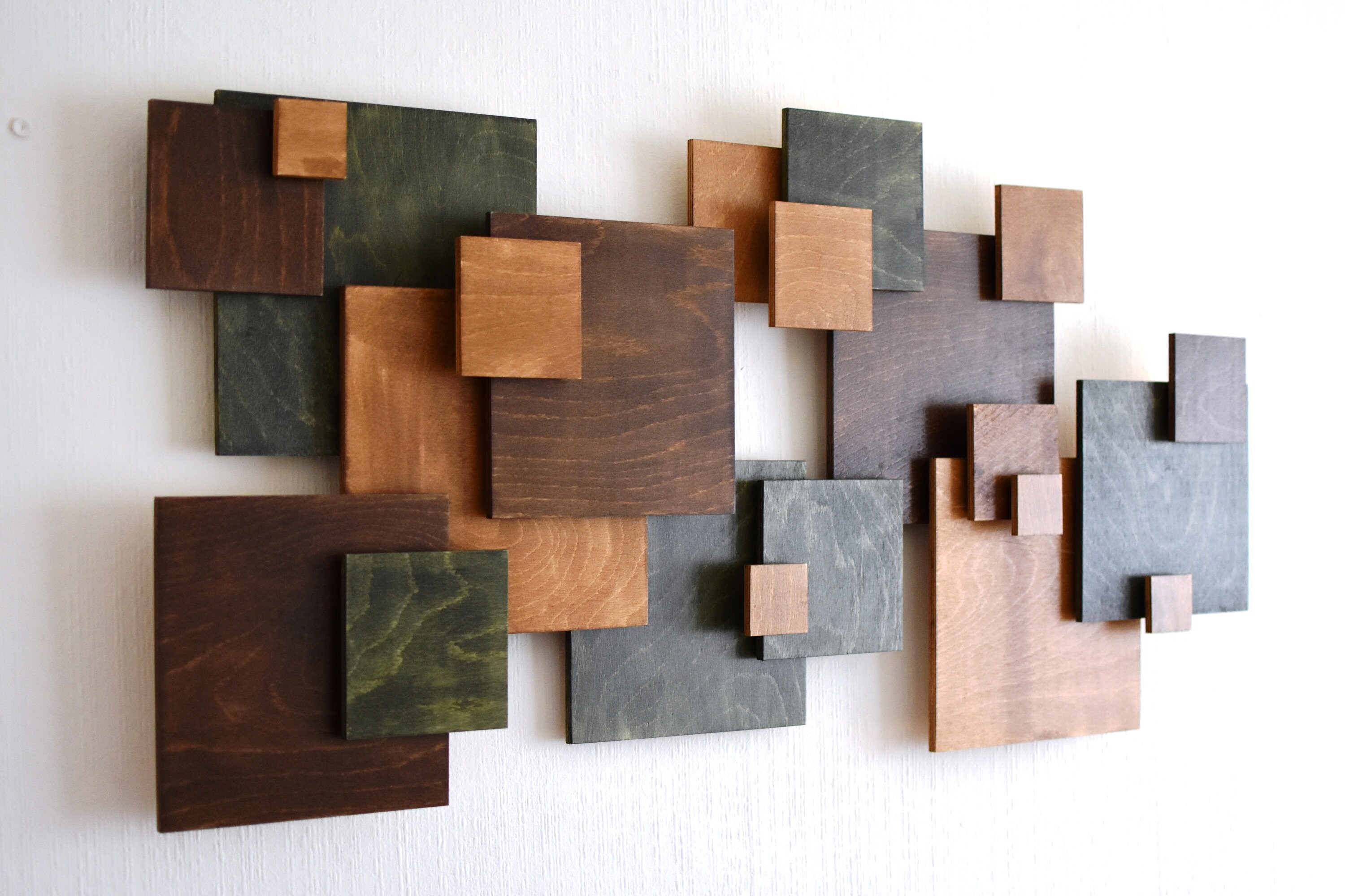 Plywood Wall Art, Horizontal Wood Wall Decor, Ready to Hang Wall Art, Geometric Wall Hanging, Decorative Wall Art, Mosaic Wall Sculpture - Etsy Canada