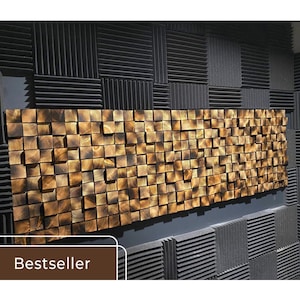 Wood Wall Art, Acoustic Panel, Sound Diffuser Wall Art, Music Studio Sound Panel, Acoustic Treatment, Geometric Art, Abstract Wall Decor
