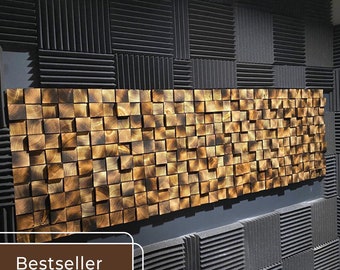 Acoustic Panel, Sound Diffuser Wall Art, Studio Sound Panel, Wood Acoustic Panel, Acoustic Treatment, Sculpture Wall Art, Wood Wall Decor