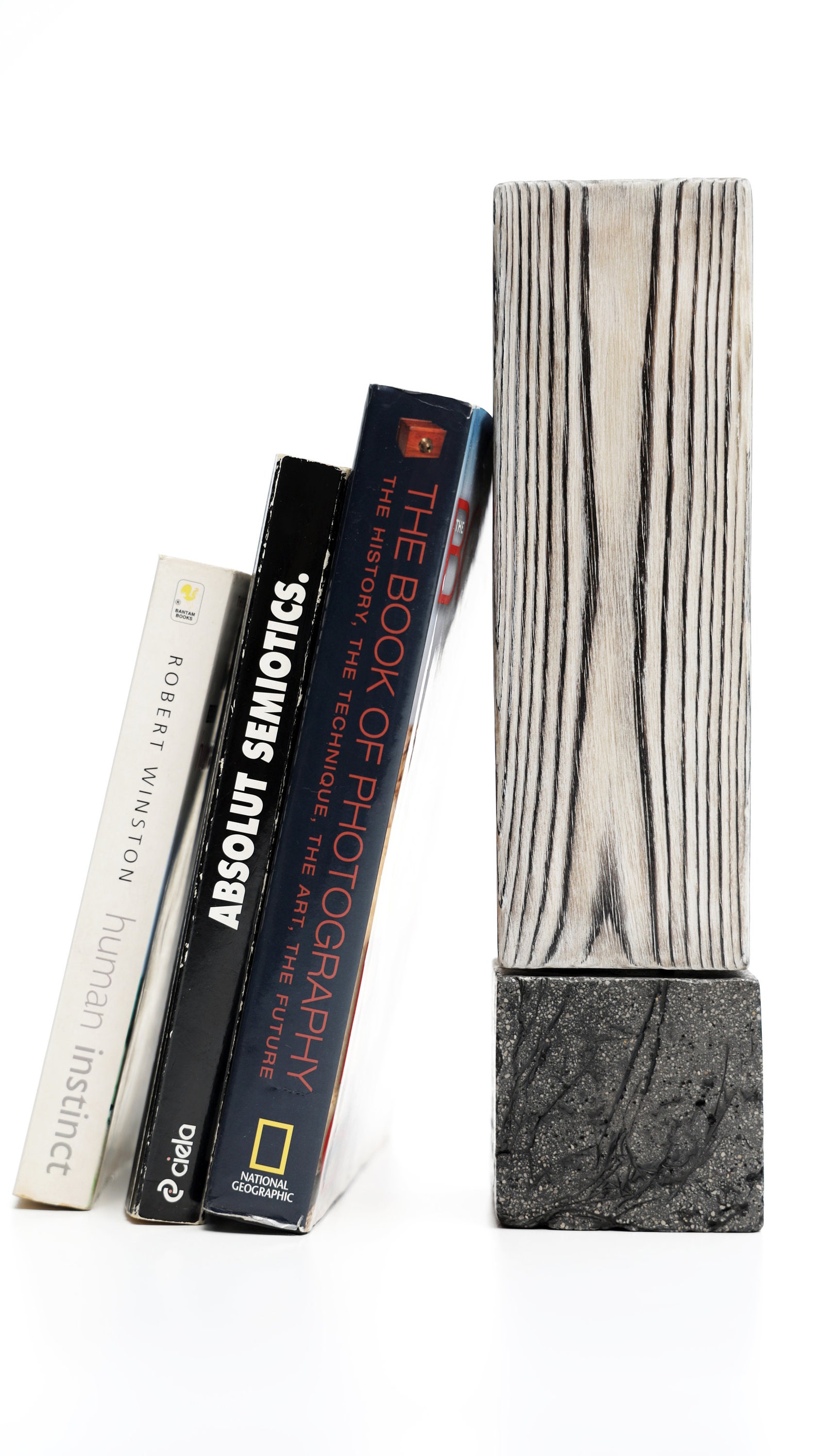 Paper Weight Bookend White Wood Bookend Heavy Bookend Burnt Etsy