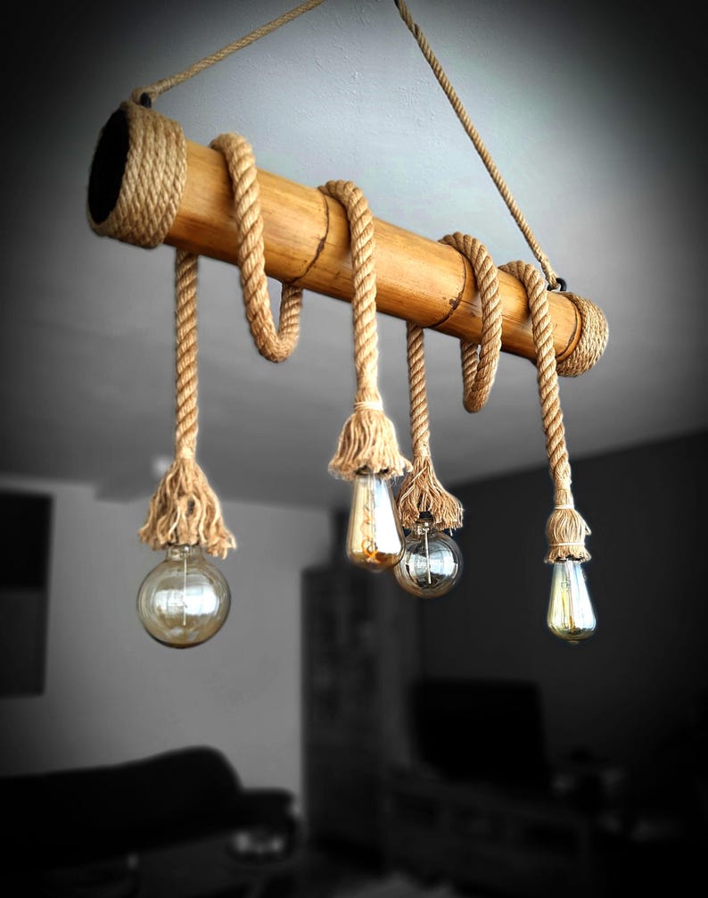 Twisted Jute Rope Light Cord: Rustic Farmhouse Lighting Cable ...