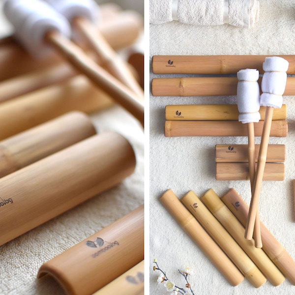 Set mit 14 Bambus-Massagestäben und -rollen, Bamboo-Fusion-Massage, Holztherapiewerkzeuge, schwedisches Massage-Starterkit, Madero-Therapyrollen