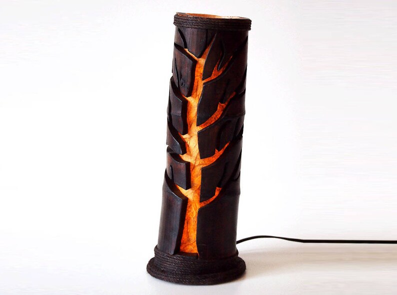 Veilleuse Pour Bureau : Lampe en bois lampe de bureau lampe darbre cadeau de etsy