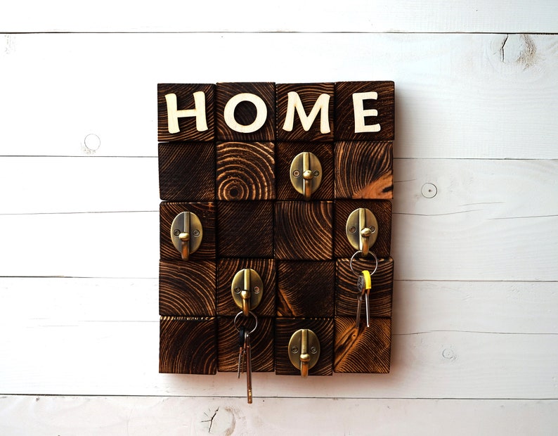 Wood Key Hanger Entryway Organizer Handmade Furniture Etsy India