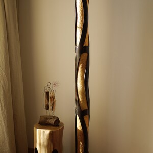 Floor Lamp, Standing Lamp, Tall Floor Lamp, Wood Floor Lamp Bamboo, Rustic Modern Floor Lamp, Artisan Floor Lamp, Boho Standing Lamp image 8