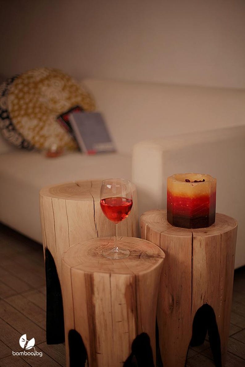 Rustic Tree Stump Side Table: Modern Farmhouse Wood Stool image 13