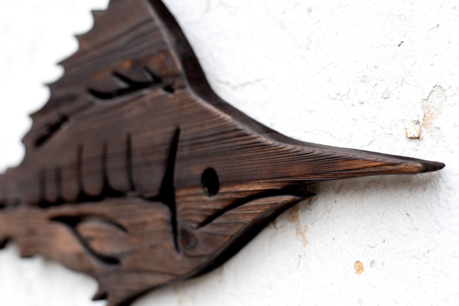 Wooden Marlin Wall Art Hand Carved Fish Wall Art Coastal Etsy