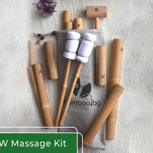 Palillos de masaje de bambú, rodillos de masaje de madera de bambú, juego de 14 herramientas de masaje de madera, masaje de fusión de bambú, herramienta de terapia de madera, calentador de masaje