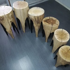 Rustic Tree Stump Side Table: Modern Farmhouse Wood Stool image 15
