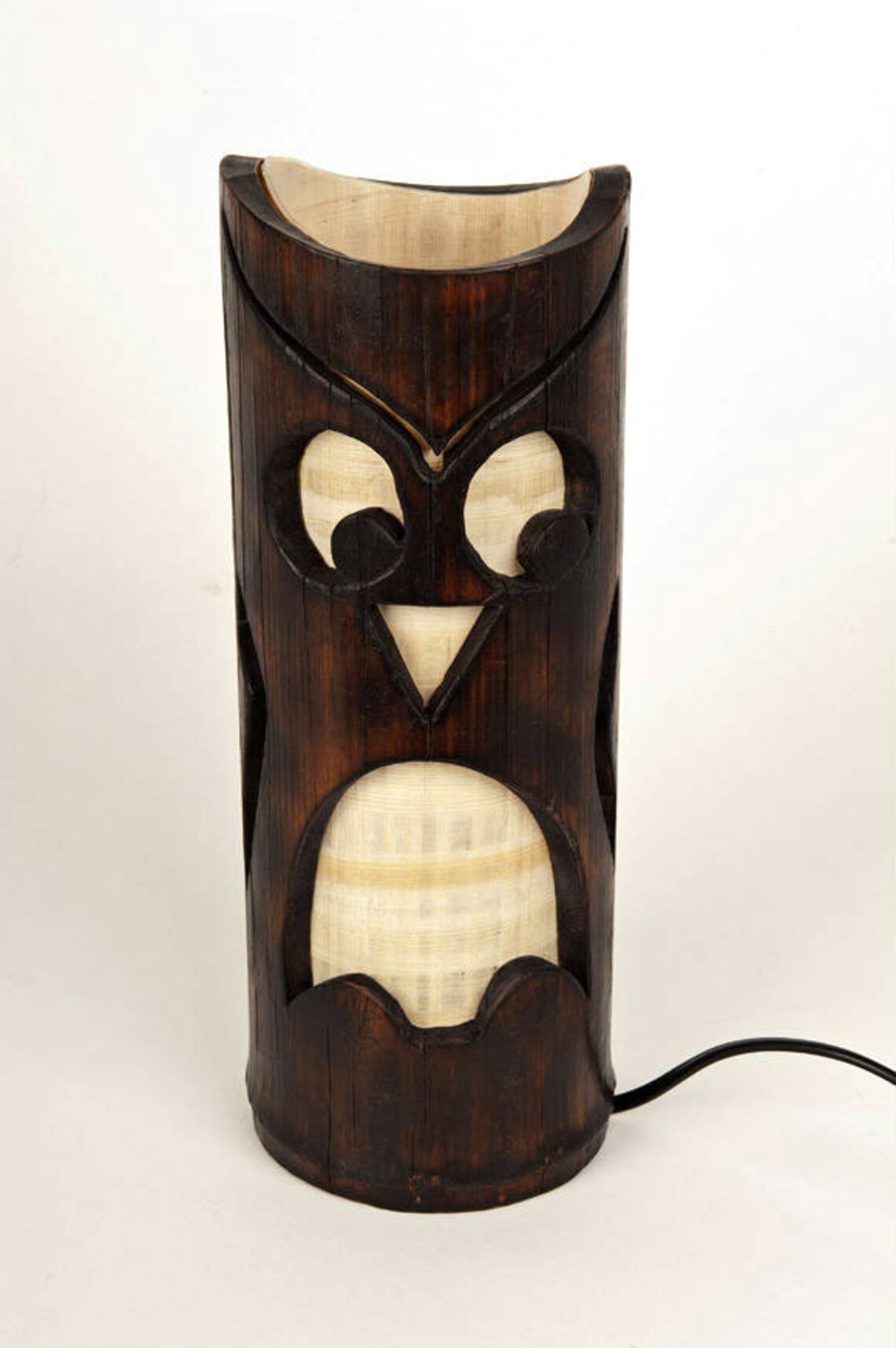 Wood Owl Lamp Light Decoration Wood Table Lamp Desk Lamp Etsy