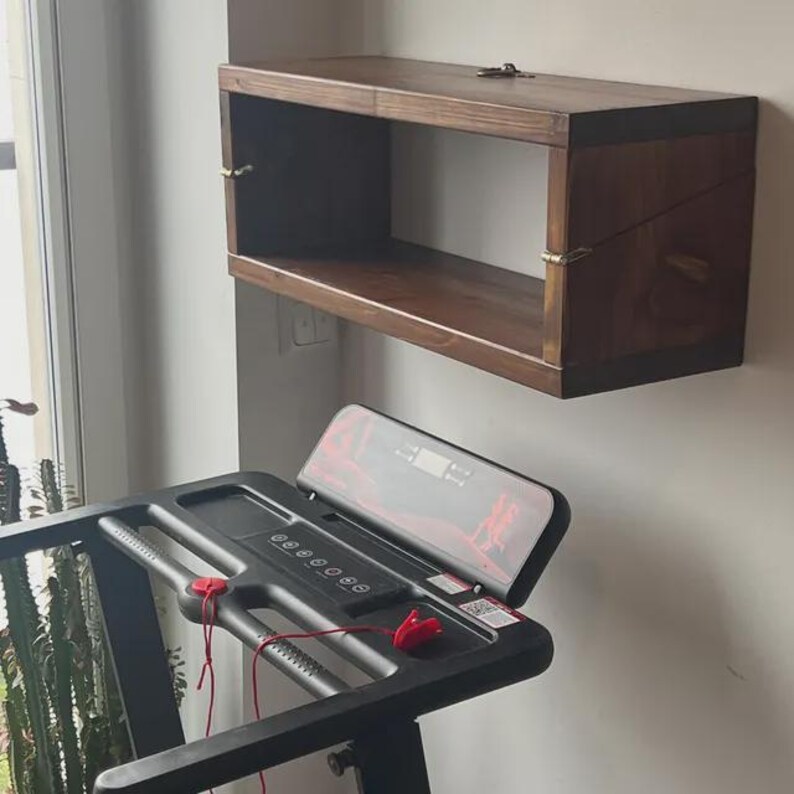 Murphy Desk, Pine Wood Folding Wall Desk, Space-Saving Floating Table image 12