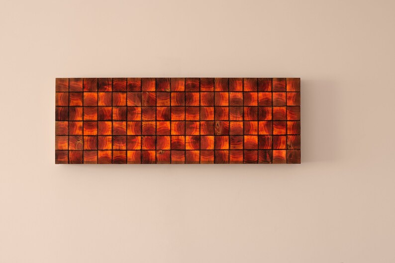 Pine Wood LED Wall Art, Backlit Geometric Decor - Etsy