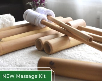 Bamboo Wood Massage Sticks, Set Of 14 Bamboo Rollers And Sticks, Madero Therapy Massage Set, Swedish Massage, DIY Spa Tool, Wood Massage Kit