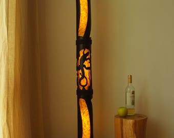 Modern Floor Lamp, Mood Lighting Bamboo Lamp, Accent Lamp, Artisan Lamp, Bamboo Furniture, Bamboo Paper Lantern Light, Japanese Floor Light