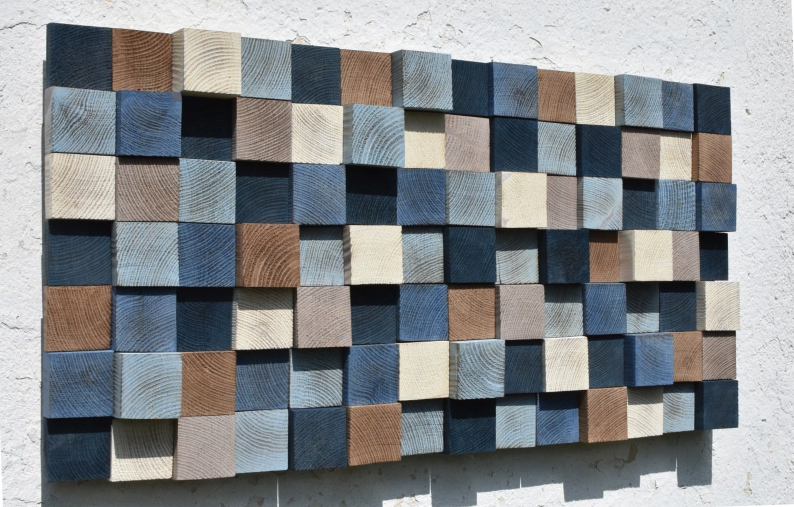Pine Wood Wall Art Wood Mosaic Wall Wood Hanging Wood Wall Etsy