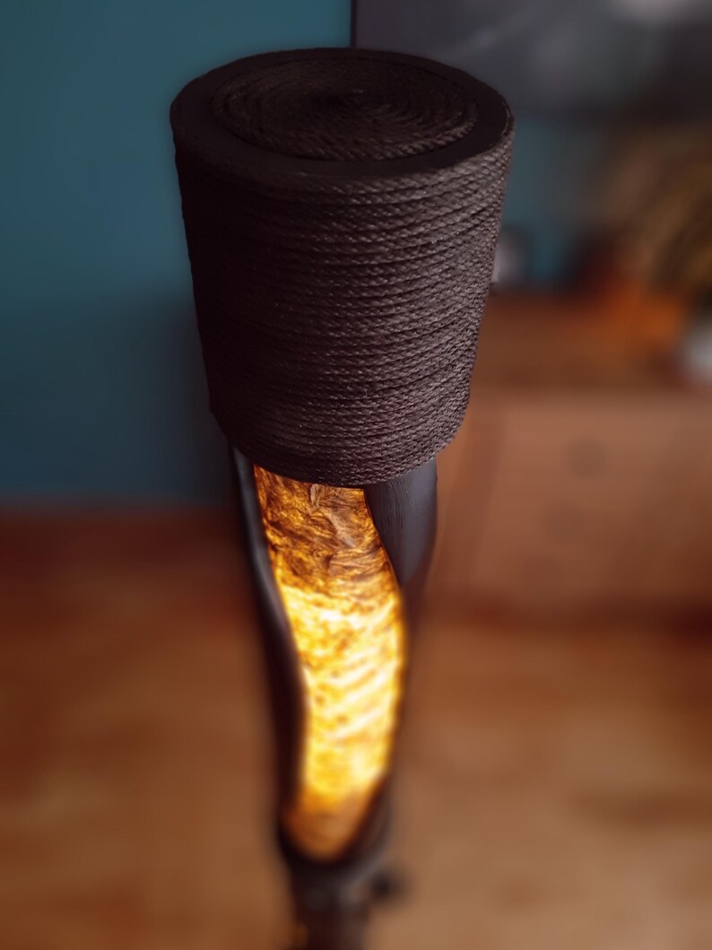 Holz Stehlampe, Hochzeitsdekor, Bambus Stehlampe, rustikale Stehlampe, Landhaus Dekor, LED Stehlampe, große Stehlampe, hohes Licht Bild 9