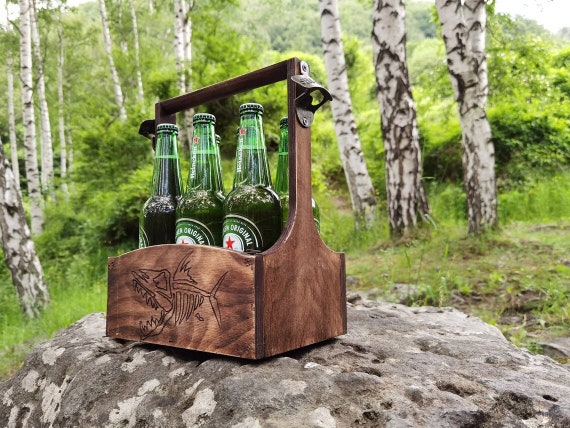 Portabirra, portabirra in legno, regalo di San Valentino per lui, portatore  di birra, regalo Mancave, regalo portafidanzato, borsa per birra, regalo  per il marito -  Italia