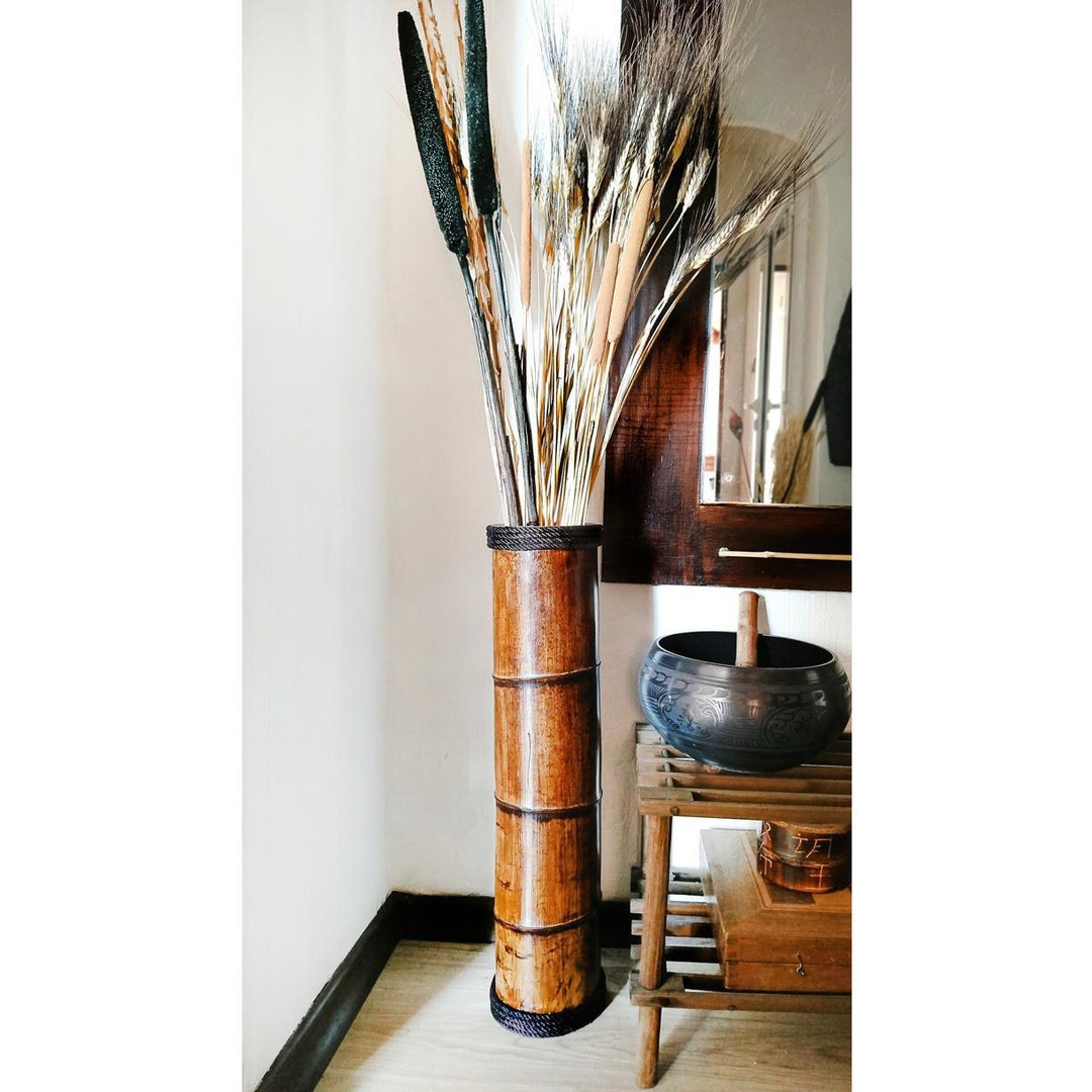 Floor Vase Wood Vase Garden Decor Patio Decor Flower Vase Etsy