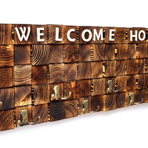 Wood Cloth Hanger, Hook Cloth Hanging, Wood Wall Fixture For Clothes, Primitive Wall Decor, Wall Hooks For Clothes, Welcome Home Sign