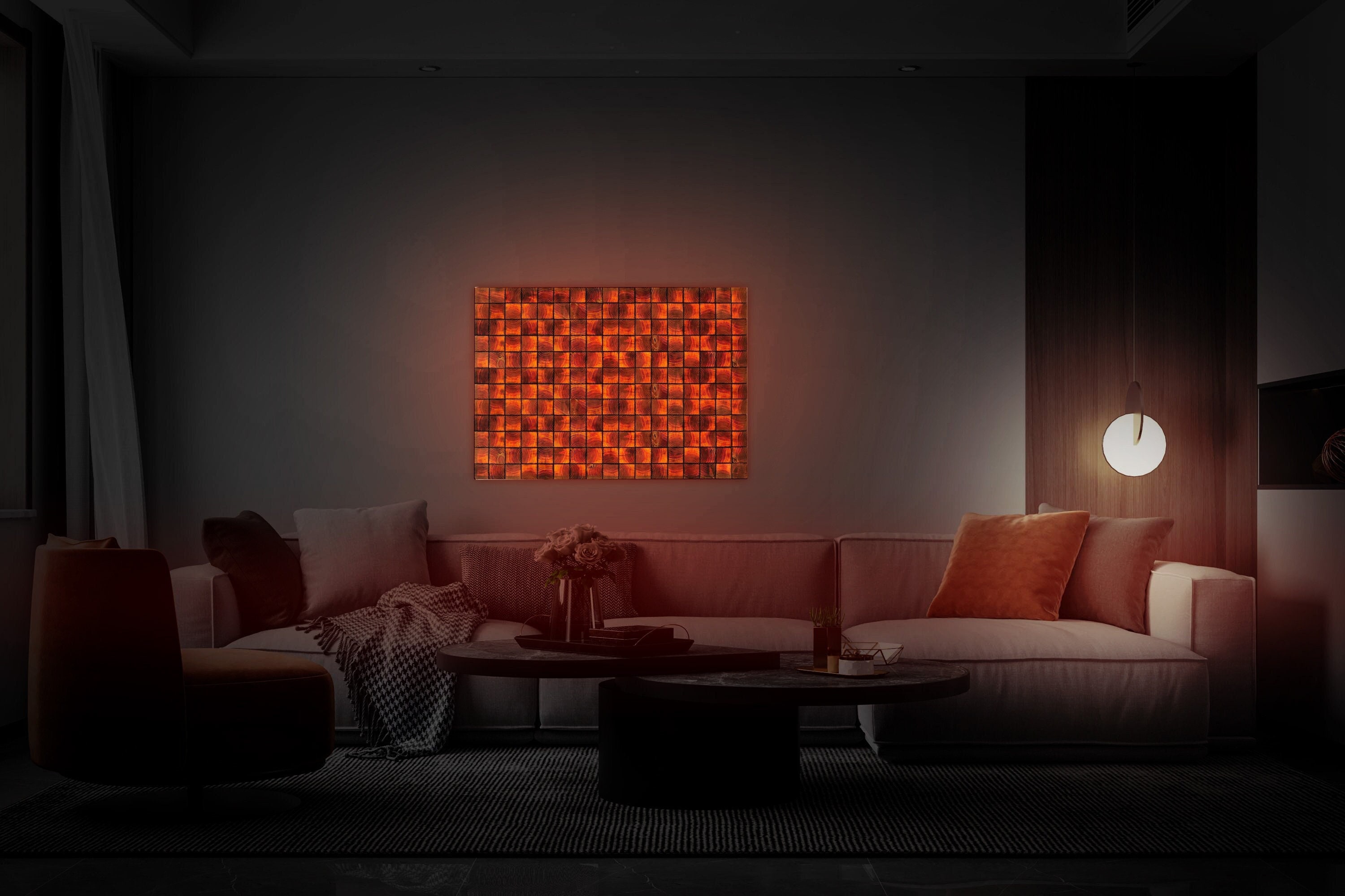 パインウッド LED ウォールアート、バックライトパネル (40x28) - Etsy