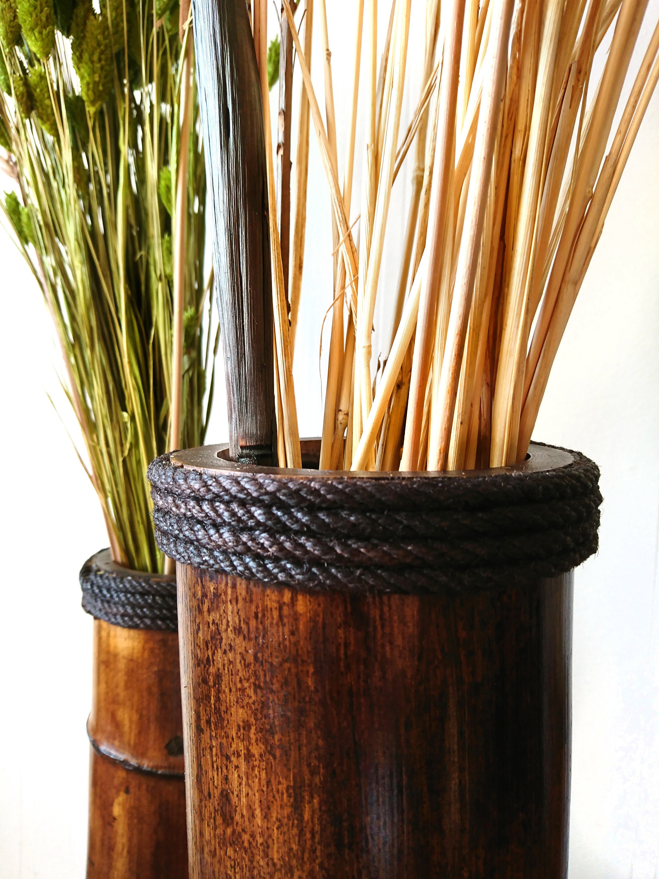 Floor Vase Tall Bamboo Floor Vase Set of 2 Bamboo Tall Floor Etsy UK