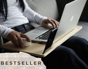 Wood Lapdesk, Wooden Laptop Lap Desk, Laptop Stand, Lap Tray, Handmade Furniture, Modern Wood Tray, Wood Desk Tray, Home Office Accessories