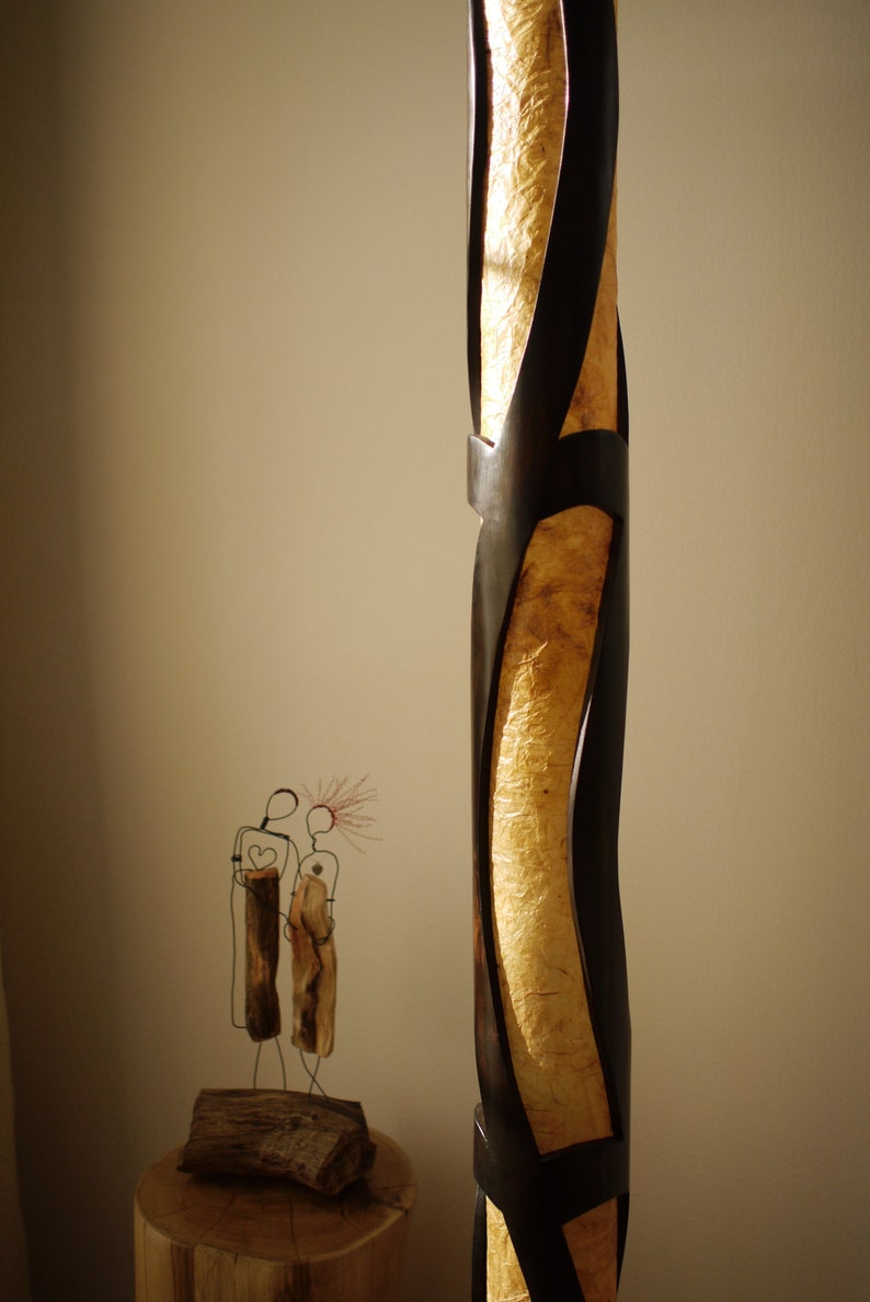 Floor Lamp, Standing Lamp, Tall Floor Lamp, Wood Floor Lamp Bamboo, Rustic Modern Floor Lamp, Artisan Floor Lamp, Boho Standing Lamp image 6