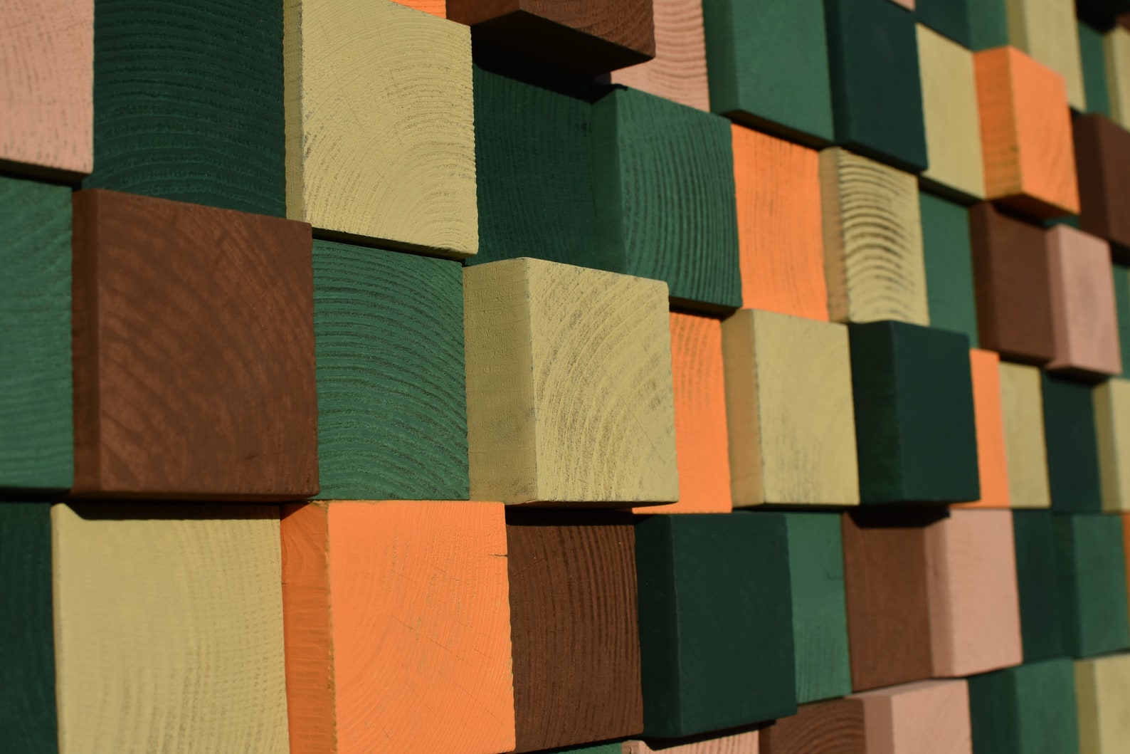 3D Wood Wall Art Drifted Wood Wall Panel Emerald Painted Etsy