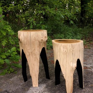 Rustic Tree Stump Side Table: Modern Farmhouse Wood Stool image 14