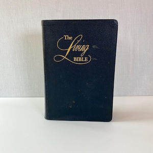 1944 Vintage Living Bible - Family Edition // King James Version // Leather Bound Religious Book // Antique Scripture