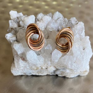 Vintage 14k Gold Twisted Knot Stud Earrings