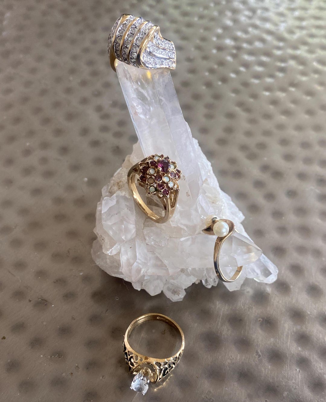 14k Gold EP Gemstone Rings // Elegant Costume Jewelry Collection in ...