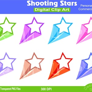 Shooting Stars, Shooting Star, Shooting Stars clipart set, Phone cases, Commercial Personal Use Instant Download