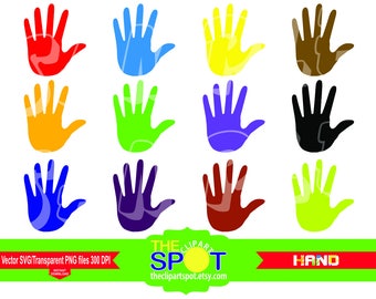 Hand Clipart Set, Vector SVG, PNG Files (Digital Download)