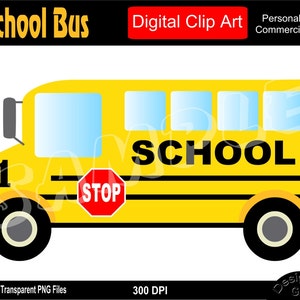 School Bus, School Bus Clipart, School Bus Transportation, Commercial Personal Use Instant Download